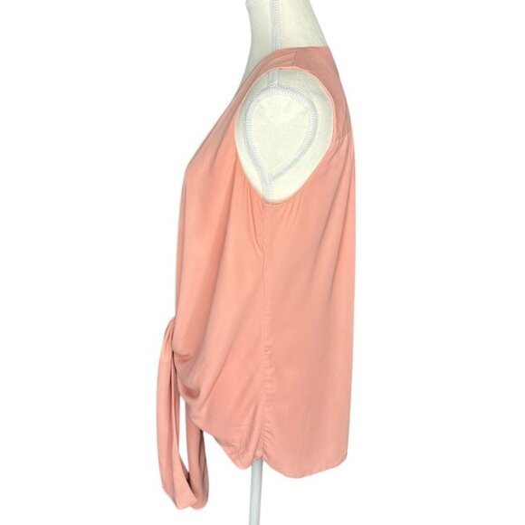 Fifteen Twenty Women's Rose Pink Tie Front Crepe‎ V-Neck Sleeveless Top XS/C36 - Picture 3 of 12